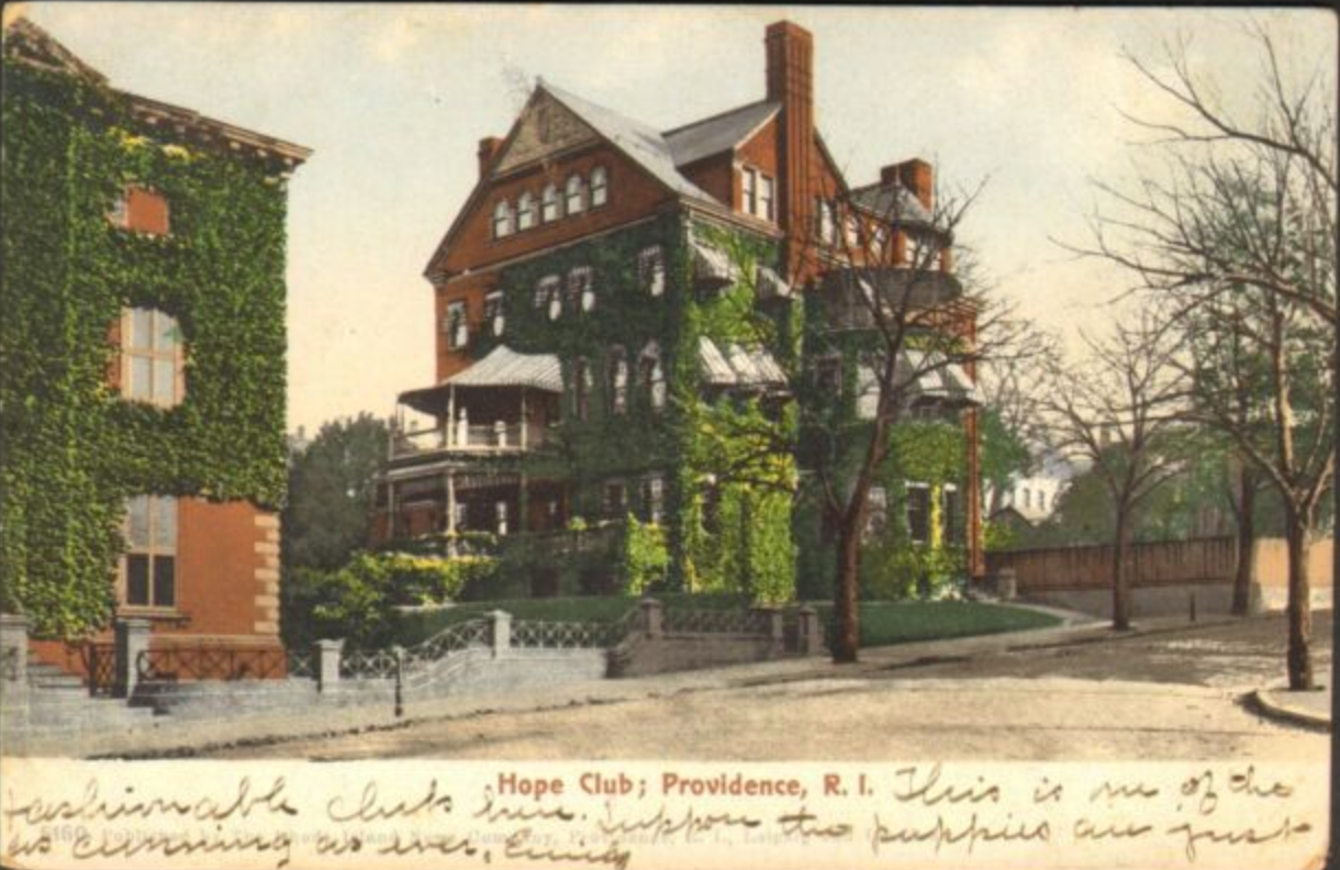 Beyond Yelp - Hope Club Providence Rhode Island - 1906 posmarked post card - Security flaw and underdress at Hope Club