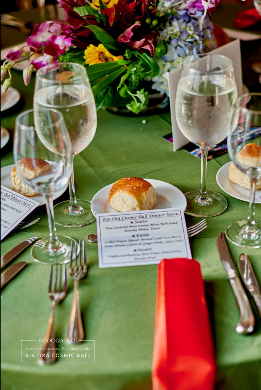 Newport Polo Table Setting - Kia Ora Cosmic Ball by DB 2022 - Hospitality The Social Diary