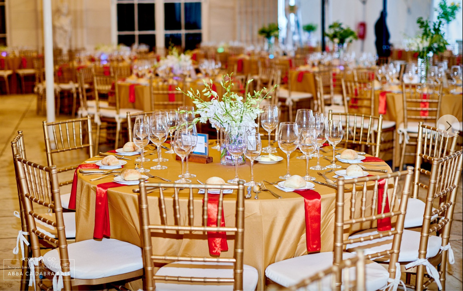 Newport Polo table setting - ABBA ca DABRA Ball by BD 2023 - Hospitality The Social Diary