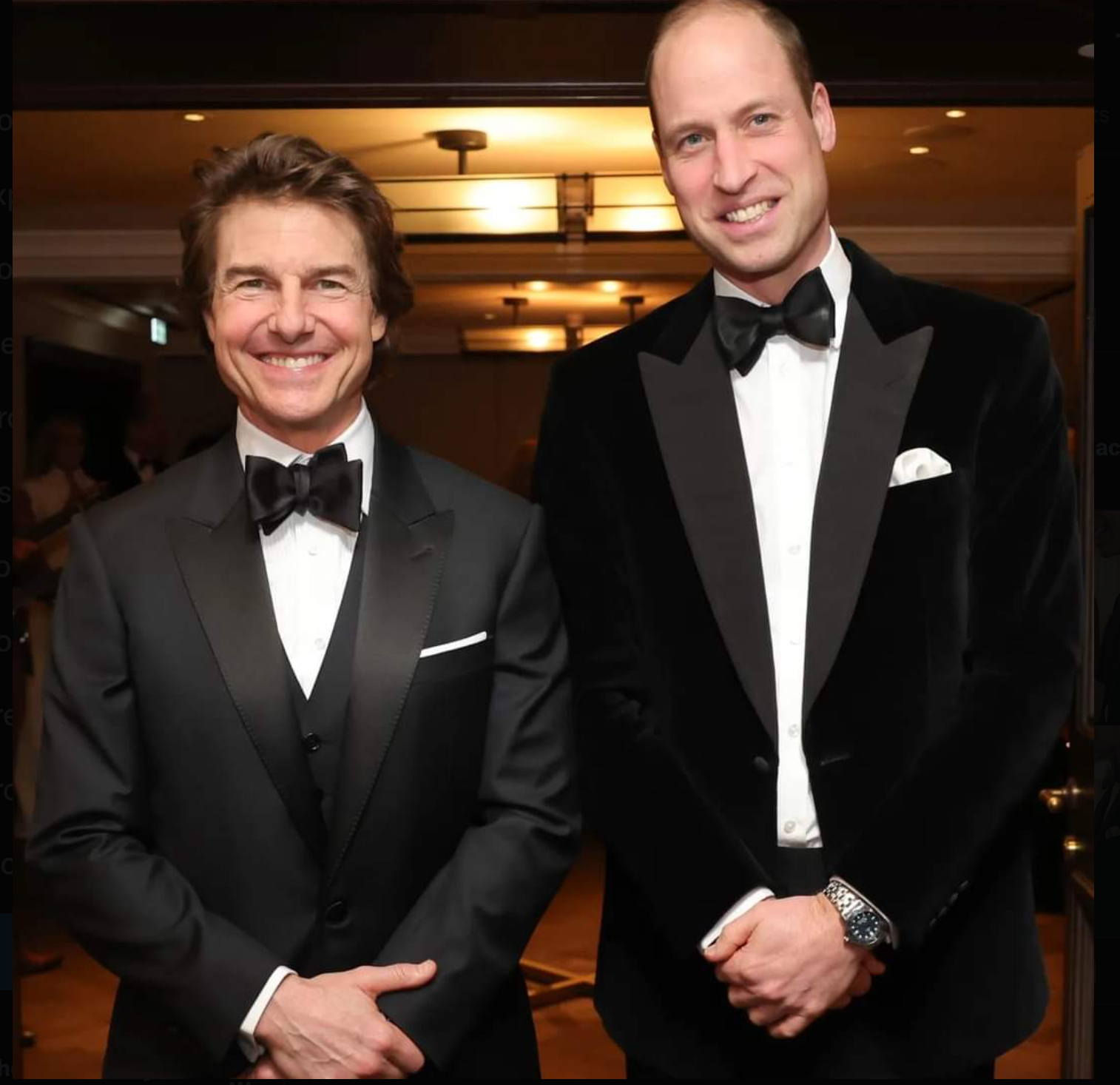 Prince William and Tom Cruise - London's Air Ambulance Charity Black & White Gala Ball 2024-