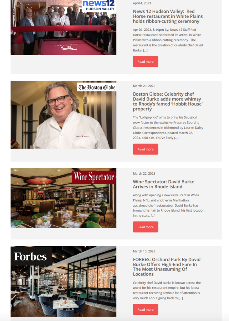 Members - Chef David Burke news The Preserve Resort & Spa