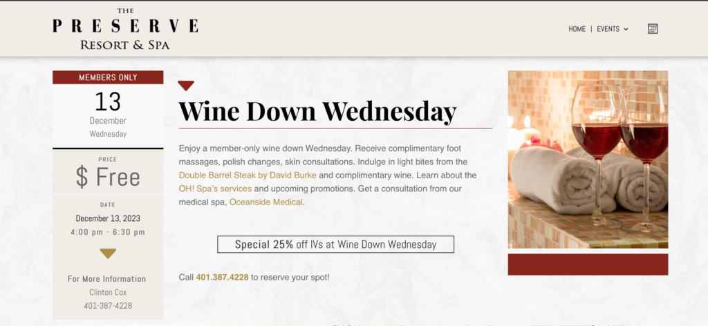 Members - Wine Down Wednesday Chef Burke advert