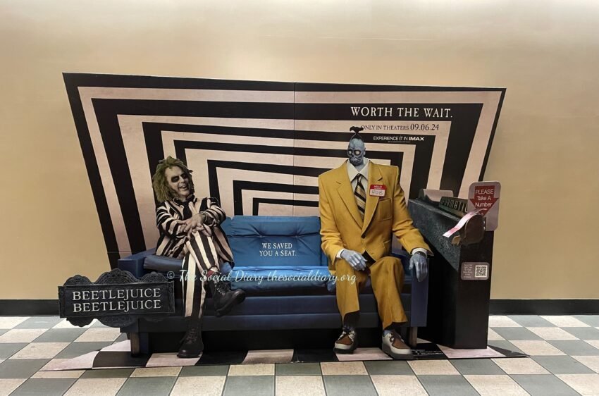 AMEX Platinum Beetlejuice and Bob lounge set 090424 - The Social Diary