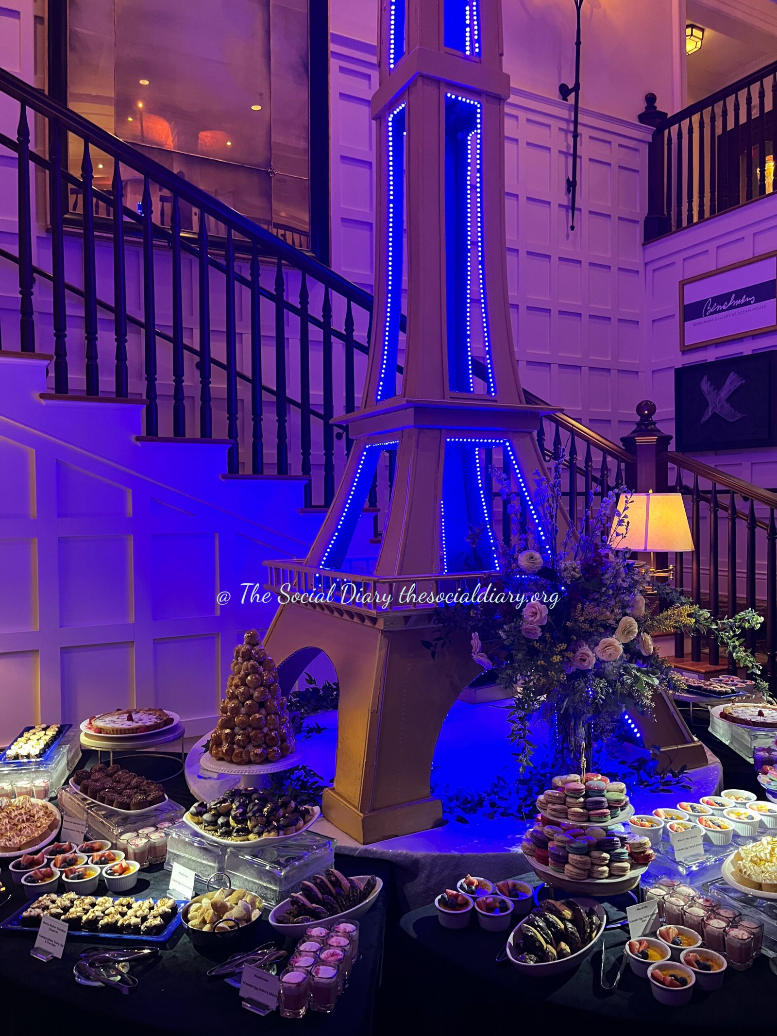 Black and White Ball Around The World Eiffel Tower dessert - The Social Diary
