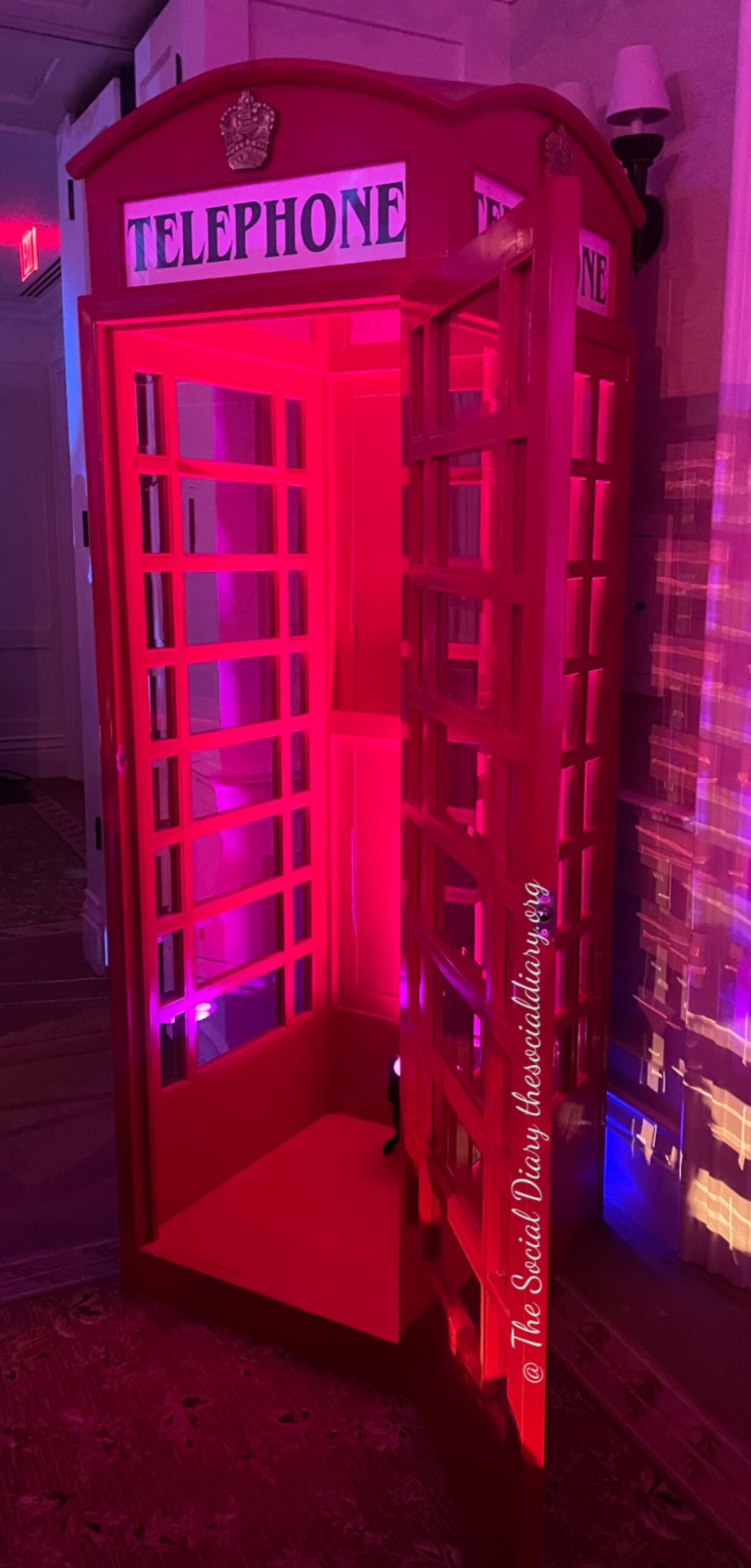 Black & White Ball Around the World London phone booth - The Social Diary
