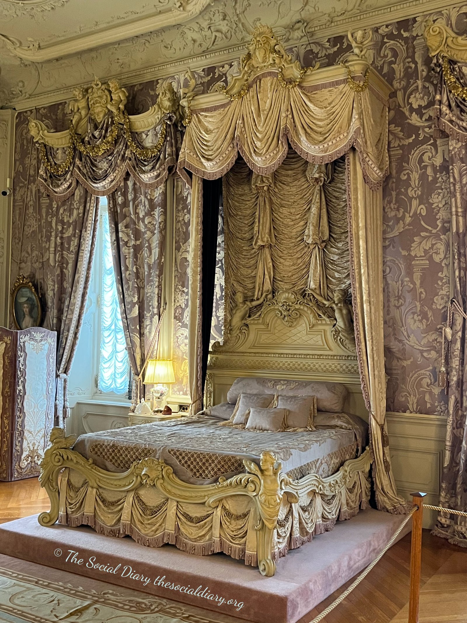 Marble House at Newport Mansions - Mrs Russell's bed - The Social Diary