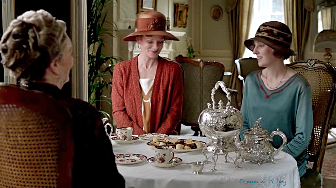 Violet hosts tea at home not hat needed - Downtown Abbey - The Social Diary.png