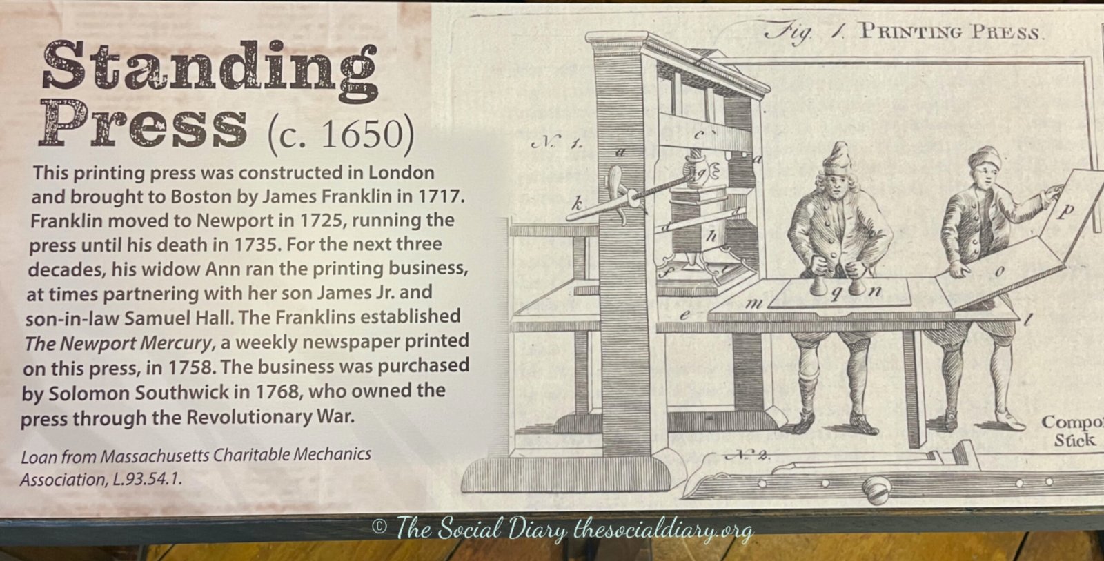 Newport 1775 Exhibition - Printing Press information - The Social Diary