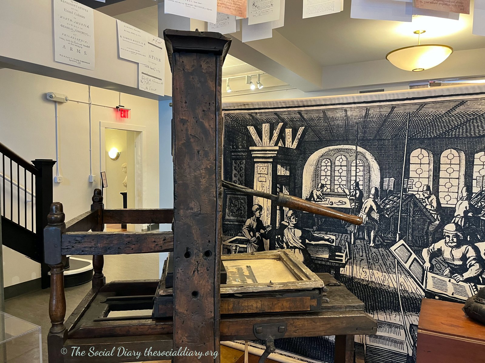 Newport 1775 Exhibition - 17th Century Printing Press - The Social Diary