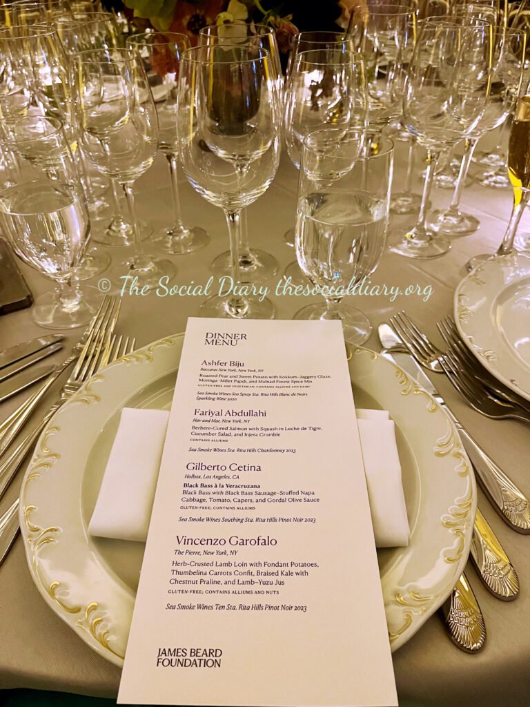 James Beard Foundation Gala - Menu card - The Social Diary