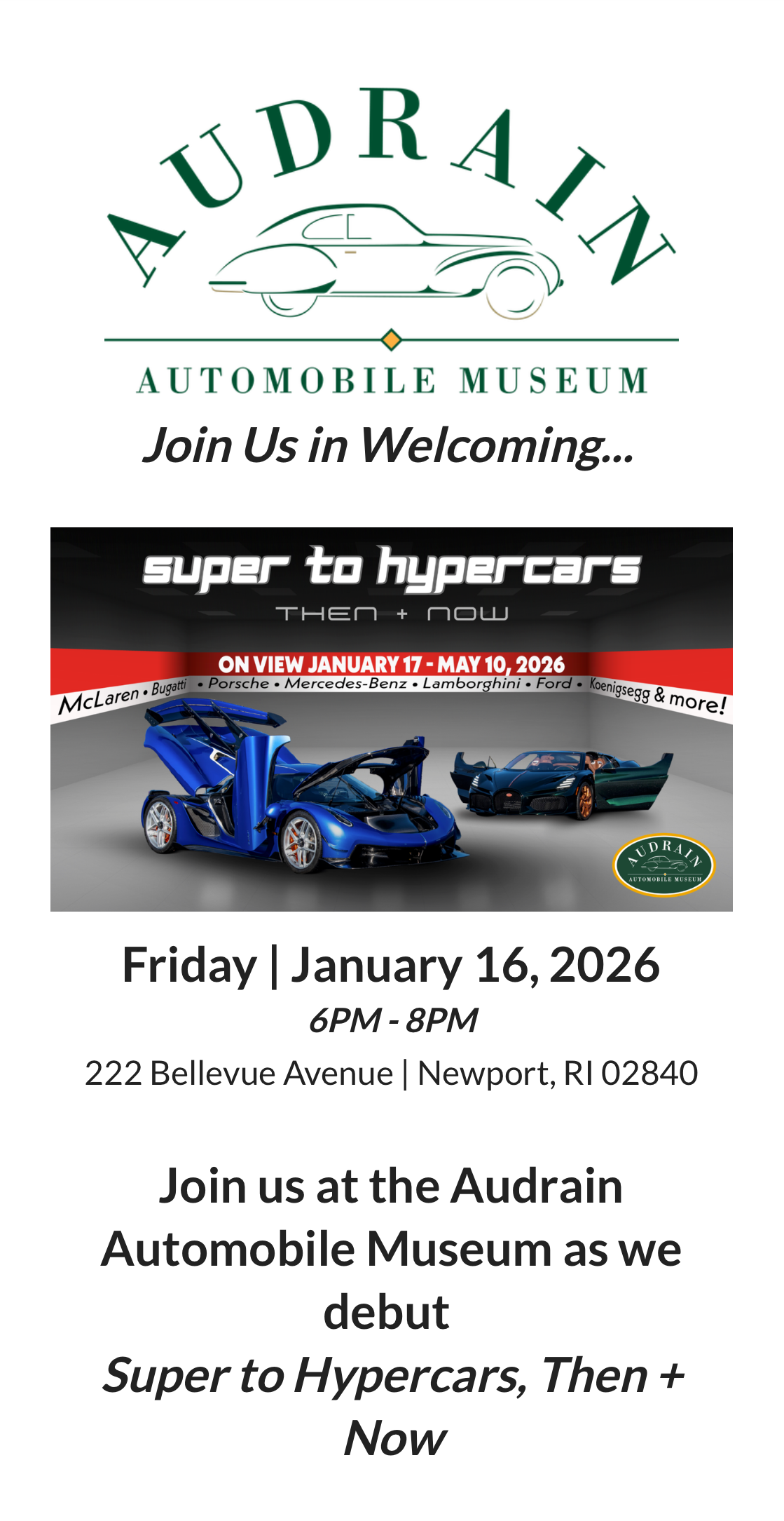 Audrain Super to Hypercars 2026 - The Social Diary