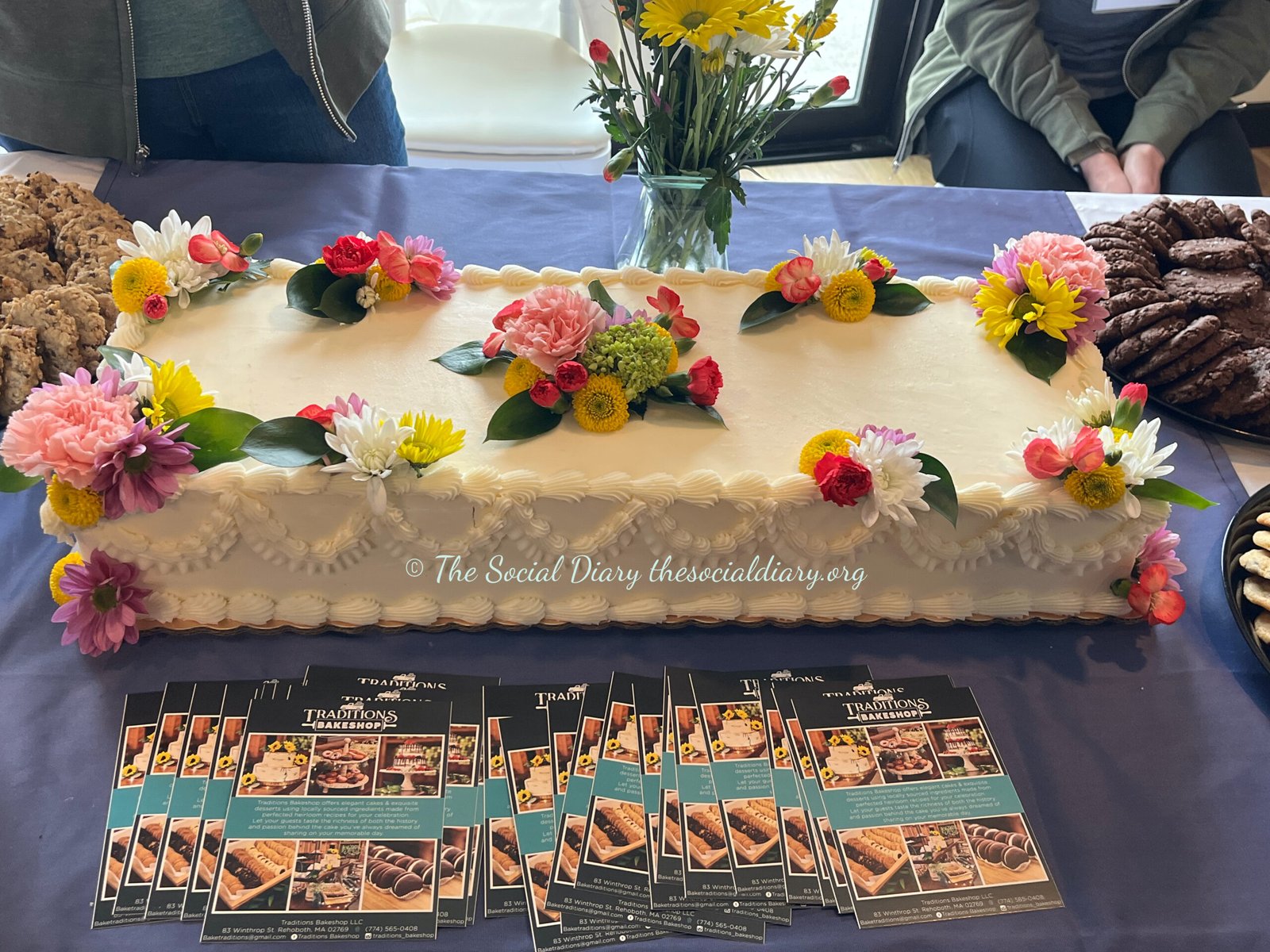 Three Weddings in March . Floral Wedding Cake - Traditions Bake Shop - Five Bridge Innn - The Social Diary.