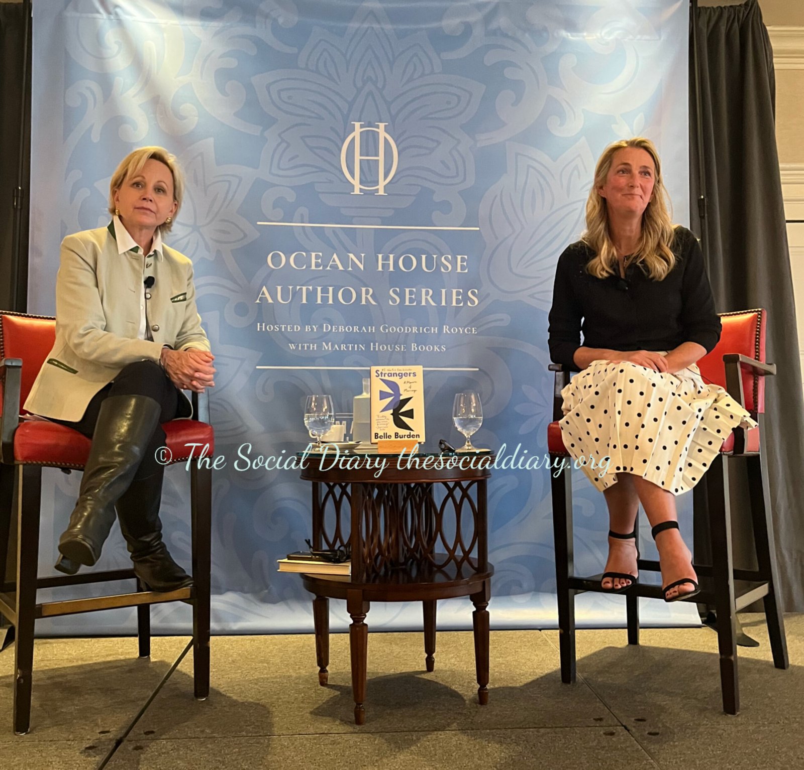 A Conversation with Belle Burden on Strangers - Deborah Goodrich Royce and Belle Burden on stage - The Social Diary