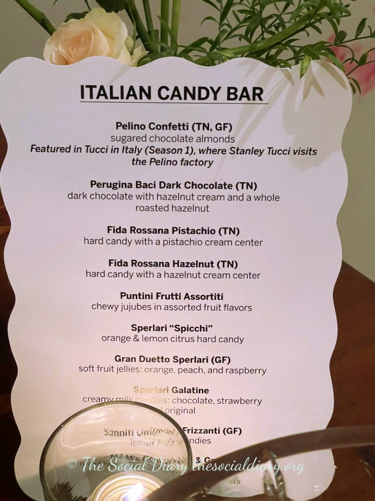 Platinum Events Tucci in Italy Candy Bar Menu - The Social Diary