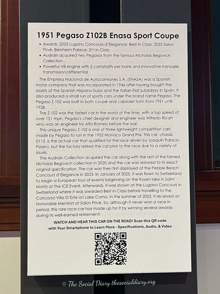 Audrain Museum Pegaso signage - The Social Diary